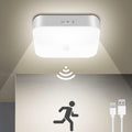 WhitePoplar Rechargeable Motion Sensor Closet Light, Rechargeable Battery Operated Ceiling Light Wireless, 500LM Wireless Motion Activated Light for Shower Stairs Hallway Pantry Porch Garage, 5000K
