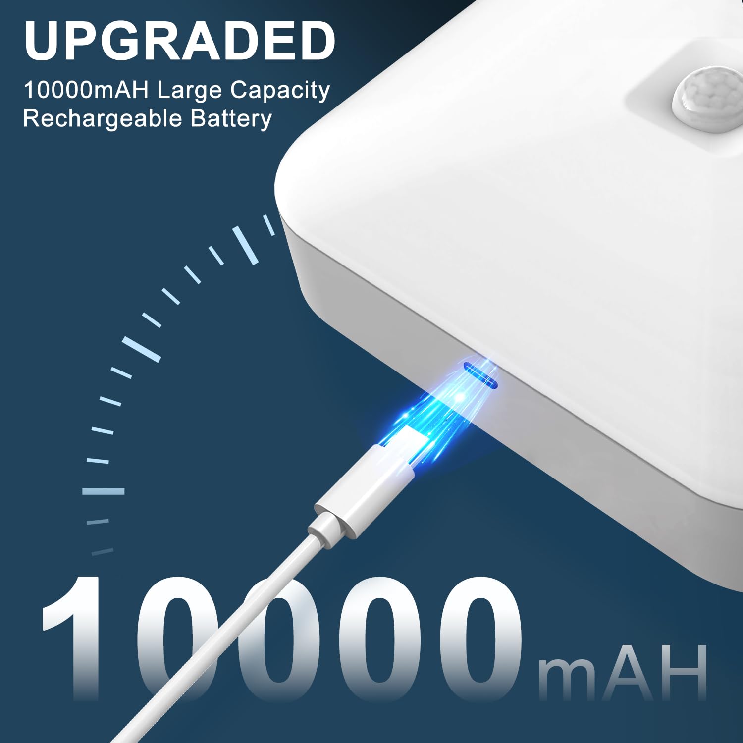 WhitePoplar Rechargeable Motion Sensor Closet Light, Rechargeable Battery Operated Ceiling Light Wireless, 500LM Wireless Motion Activated Light for Shower Stairs Hallway Pantry Porch Garage, 5000K 2 Pack